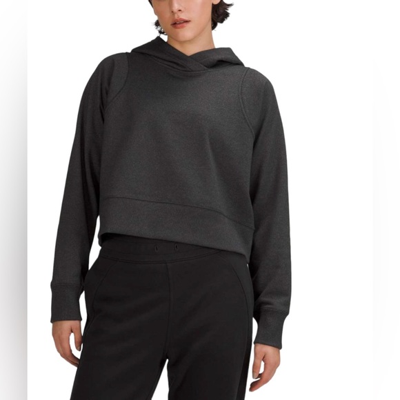lululemon athletica Tops - Lululemon Loungeful Cropped Hoodie *Spark Black / Size 2